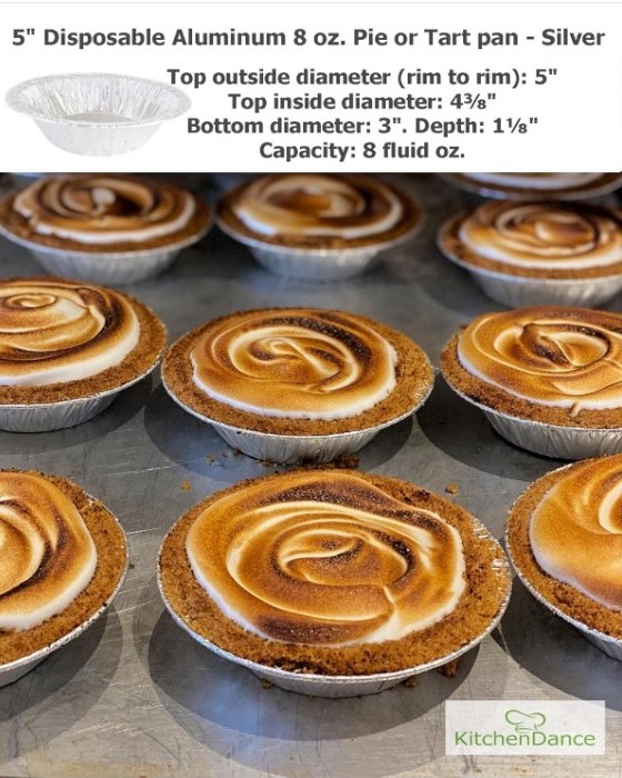 KITCHEN DANCE Disposable Aluminum Foil Tart Pan with Lid - 5" Aluminum Foil Individual Pie Pans - Image 2