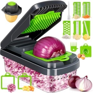 YUSSHN Vegetable Chopper, 12-in-1 Multifunctional Food Chopper, Professional Onion