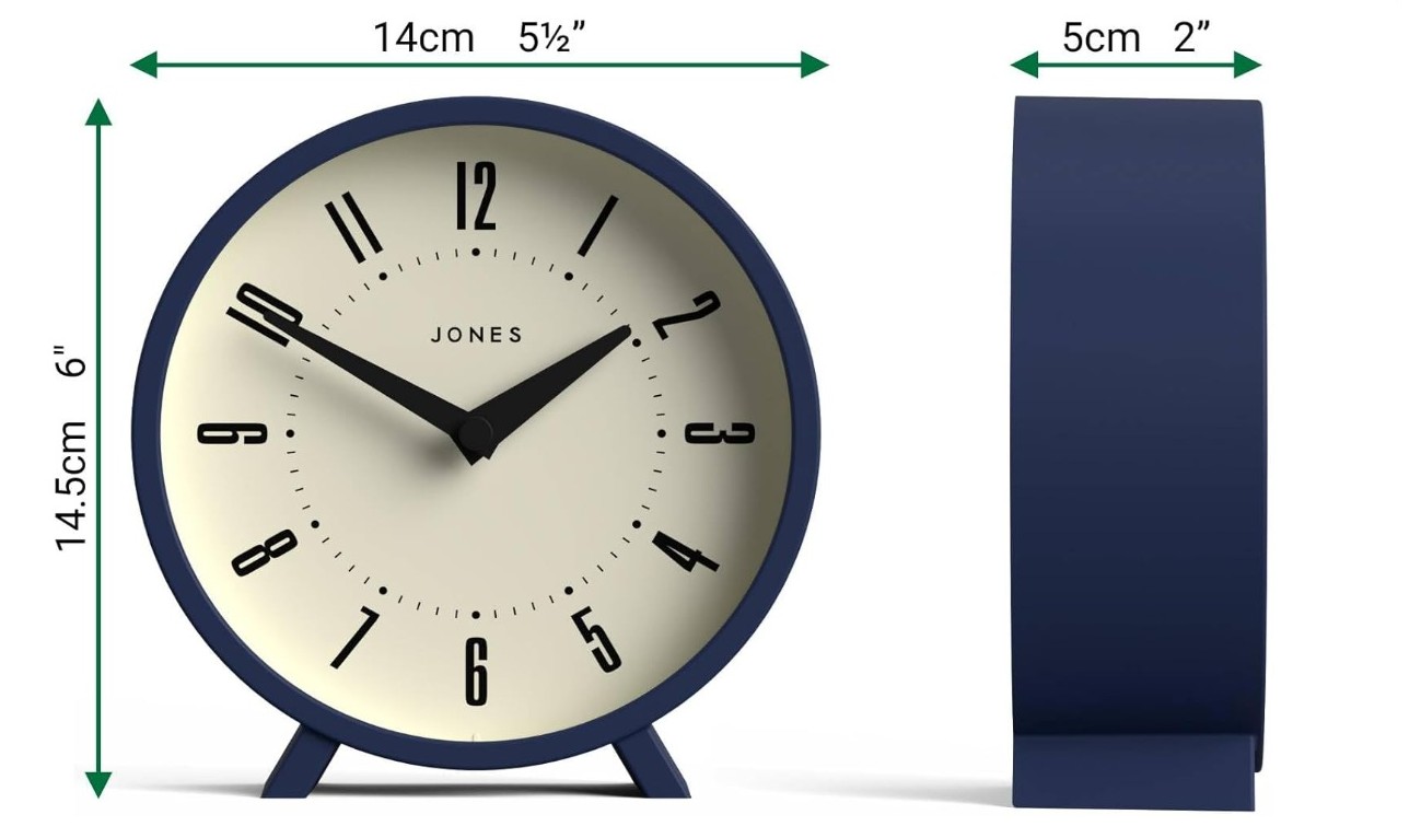 JONES CLOCKS® Venus Desk Clock | Modern Round Design - Image 3