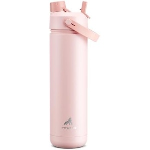 26 oz Insulated Water Bottle with 2-in-1 Straw and Spout Lid, Keep Cold 24H