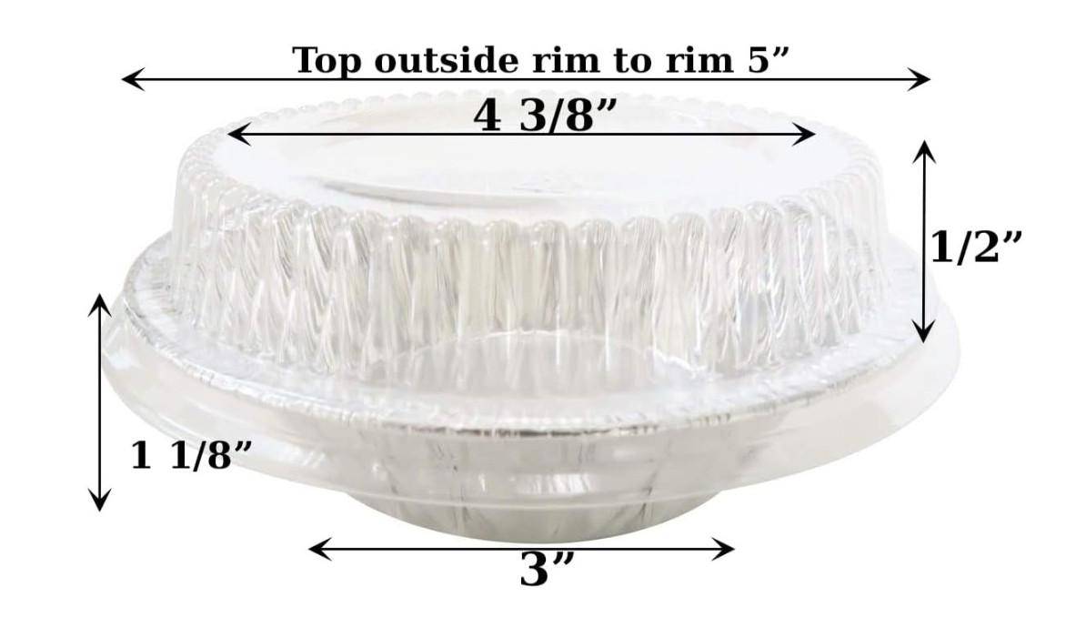 KITCHEN DANCE Disposable Aluminum Foil Tart Pan with Lid - 5" Aluminum Foil Individual Pie Pans - Image 3