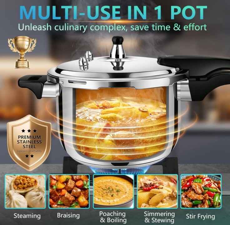 PETERBOO Premium Stainless Steel Pressure cooker 8 qt+ - Image 2
