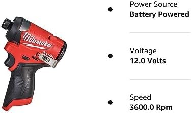 Milwaukee 3453-20 12V Fuel 1/4" Cordless Hex Impact Driver (Bare Tool) - Image 5