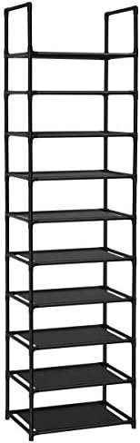 FIDUCIAL HOME 10 Tiers Shoe Rack 20-25 Pairs Sturdy Shoe Shelf - Image 4