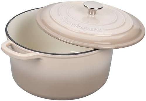 Enameled Cast Iron Dutch Oven Pot with Lid, for Sourdough Bread Baking, Round - Image 4