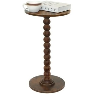 Round Side Table, Small Drink Table for Small Spaces, Modern Accent Nightstand