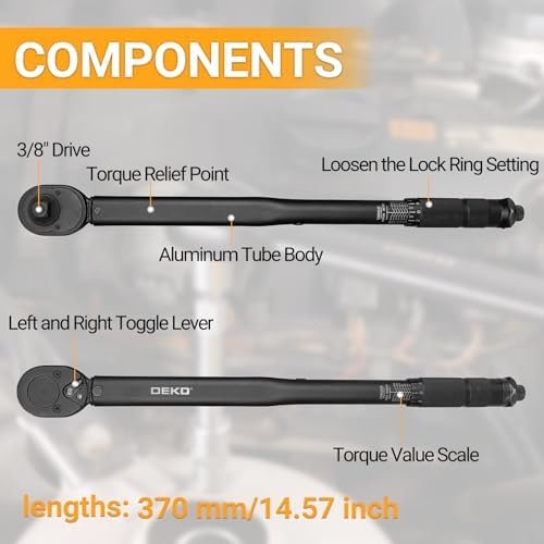 DEKOPRO 1/2 Inch Drive Dual-Direction Torque Wrench, 10-150 Ft-Lb & 13.6-203.5 - Image 3