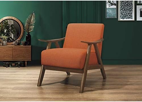 Lexicon Mid Century Modern Accent Chair with Solid Wood Frame in Walnut Finish - Image 2