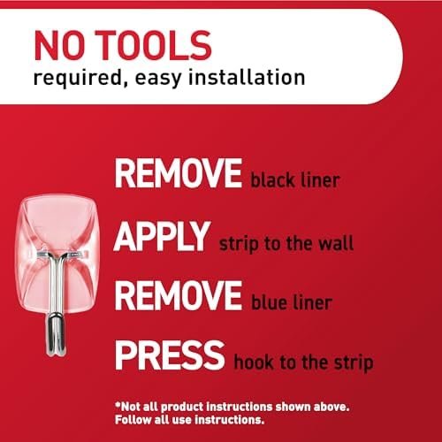 Command Small Clear Wire Toggle Hooks, 10 Hooks and 12 Command Strips - Image 8