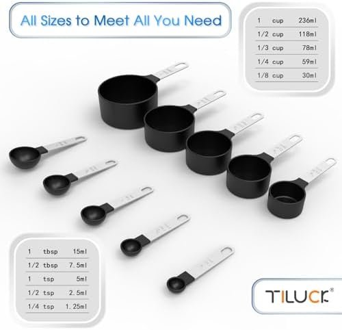 TILUCK Measuring Cups & Spoons Set, Stackable Cups and Spoons - Image 3