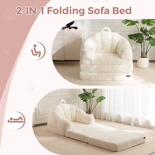 MAXYOYO Folding Sofa Bed, 2 in 1 Convertible Sofa to Lounger Comfy Single Bean - Image 9