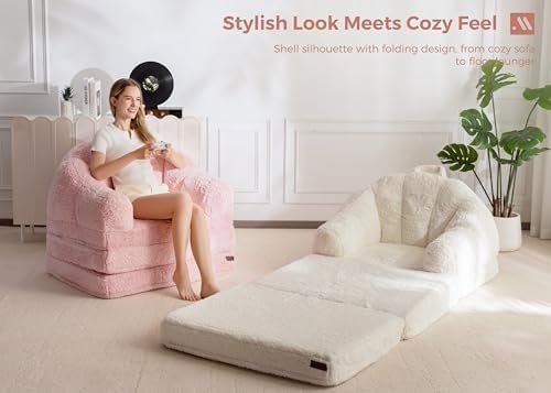 MAXYOYO Folding Sofa Bed, 2 in 1 Convertible Sofa to Lounger Comfy Single Bean - Image 4