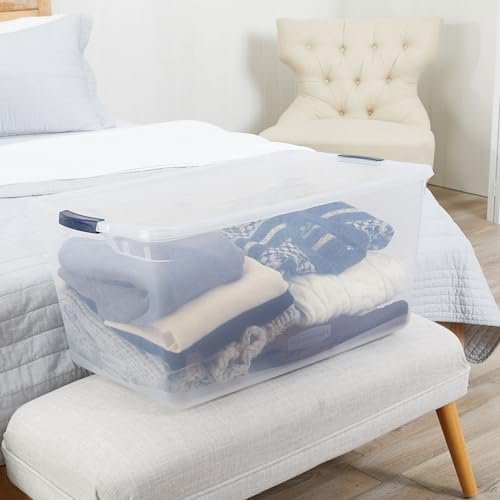 Rubbermaid Cleverstore 95 Quart Clear Stackable Large Plastic Storage Containers - Image 9