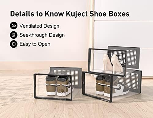 Kuject X-Large Shoe Storage Boxes Organizers Clear Plastic Stackable 12 Pack - Image 6