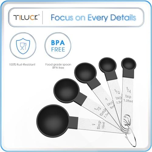 TILUCK Measuring Cups & Spoons Set, Stackable Cups and Spoons - Image 5