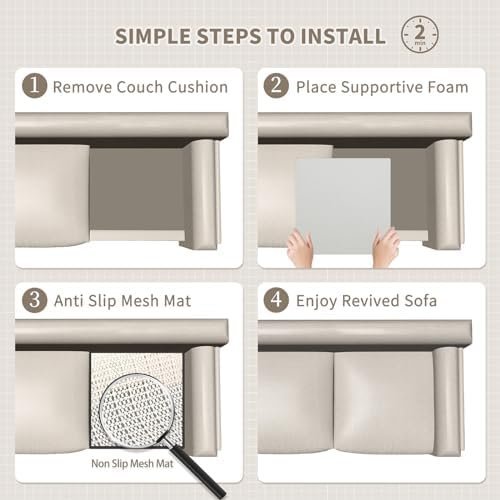 HAVARGO Couch Cushion Support High Density Foam 22X22X2.4 Inches Sofa Couch - Image 4