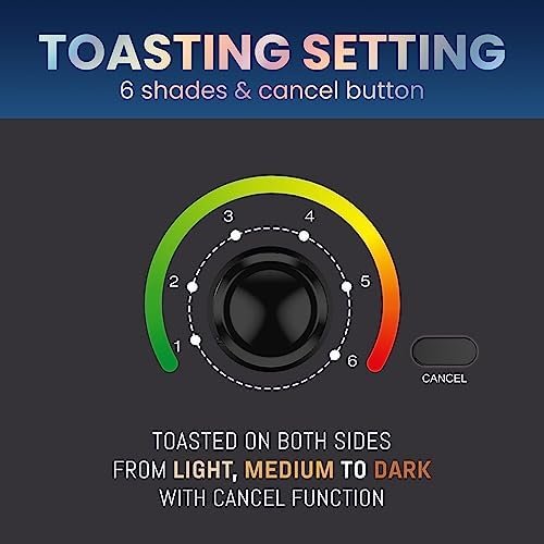 Elite Gourmet ECT1027B Cool Touch Toaster with 6 Temperature Settings & Extra - Image 5