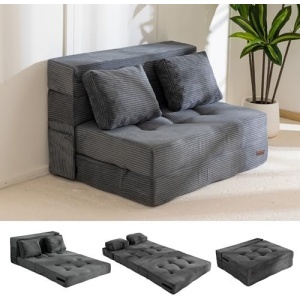 MAXYOYO Convertible Sofa Bed, Fold Out Loveseat Sleeper Sofa with Pillow