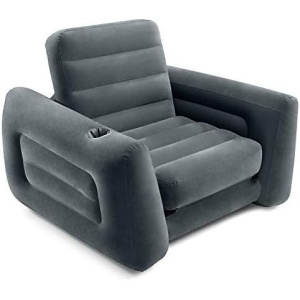 Intex 66551EP Inflatable Pull-Out Chair: Built-in Cupholder – Velvety Surface