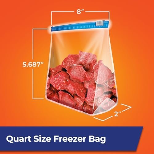 Hefty Slider Freezer Kitchen Storage Bags, Quart Size, 74 Count - Image 7