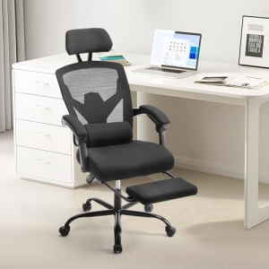 Sweetcrispy Office Computer Desk Chair, Ergonomic High-Back Mesh Rolling Work