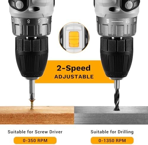 Power Drill Cordless: DEKO PRO Cordless Drill 20V Electric Power Drills Set Tool - Image 4