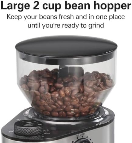 Hamilton Beach Electric Burr Coffee Grinder with Large 16oz Hopper & 18 Settings - Image 6