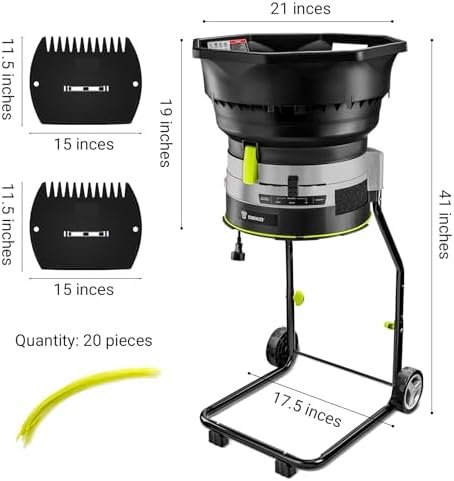 Electric Leaf Mulcher/Shredder: DEKOPRO 13-Amp 8200RPM Motor - Image 5