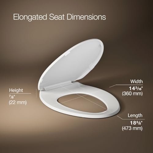 KOHLER 20110-0 Brevia, Slow Close Toilet Seat, Elongated Toilet Seat, Grip-Tight - Image 3