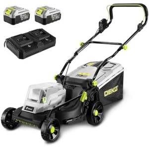 40V Electric Lawn Mower: DEKOPRO 15 Inch Cordless Lawn Mowers with 2 x 4.0Ah