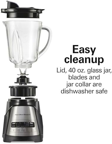 Hamilton Beach Power Elite Wave Action Blender For Smoothies, 40 Oz Glass Jar - Image 5