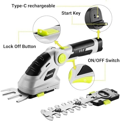 Hedge Trimmer Cordless Grass Shear: DEKOPRO 8V Electric Bush Trimmer Grass - Image 5