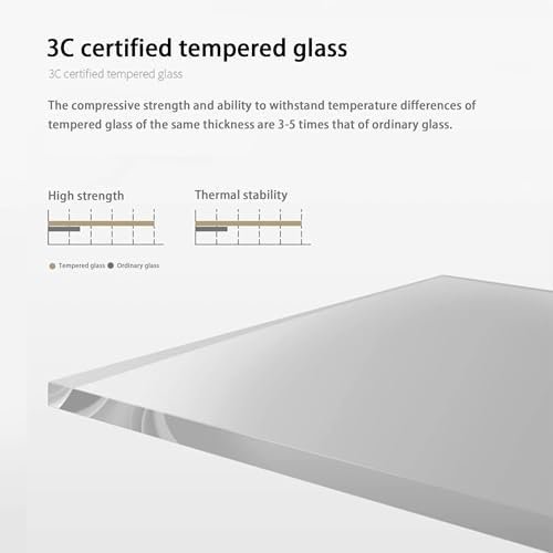 EASYSOUL Modern Glass Coffee Table, 32.68" D x 22.44" W x 15.75" H, Abstract - Image 4