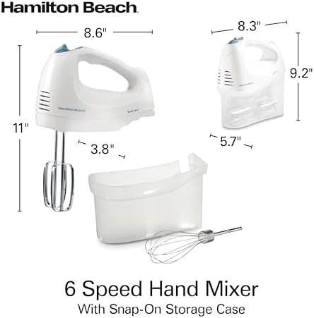 Hamilton Beach 6-Speed Electric Hand Mixer with Whisk, Traditional Beaters - Image 8
