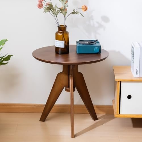 Maydear Bamboo Round Side Table Small Accent Table or Coffee Table - Image 5