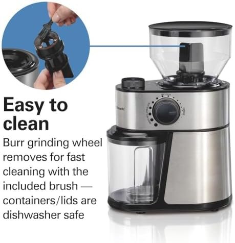 Hamilton Beach Electric Burr Coffee Grinder with Large 16oz Hopper & 18 Settings - Image 5