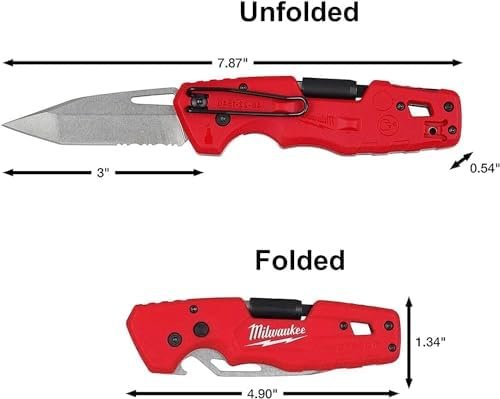 Milwaukee FASTBACK Folding Utility Knife w/Blade Multifunctionality, Red-black - Image 3