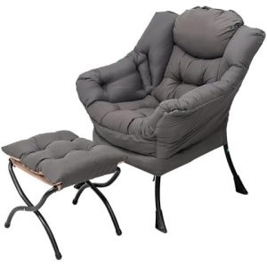 Welnow Lazy Chair with Ottoman, Modern Lounge Accent Chair