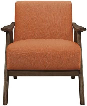 Lexicon Mid Century Modern Accent Chair with Solid Wood Frame in Walnut Finish - Image 4
