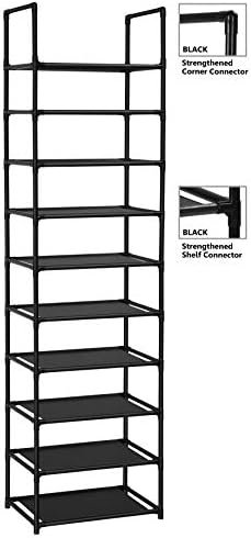 FIDUCIAL HOME 10 Tiers Shoe Rack 20-25 Pairs Sturdy Shoe Shelf - Image 6
