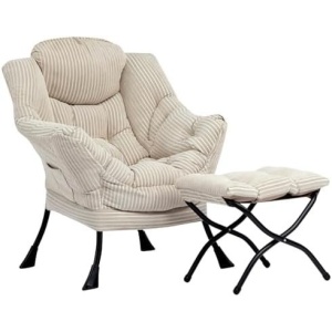 HollyHOME Lazy Chair with Foldable Ottoman, Accent Comfy Lounge Armchair