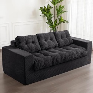 MAXYOYO 3 Seater Couch for Living Room, Boneless Couch with Tufted Cushion