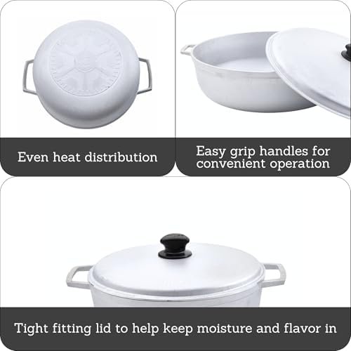 IMUSA 7.5 Quart Traditional Natural Made in Colombia Caldero with Lid - Image 2