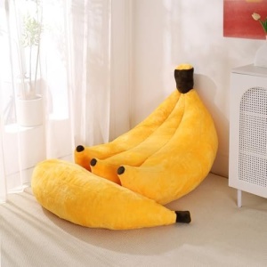 Banana Bean Bag Chair with Ottoman, Floor Sofa Bed with Footrest, Comfy