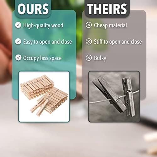 Mr. Pen- Wooden Clothes Pins, Large Natural Wood, 50 Pack, 2.9 Inch - Image 5