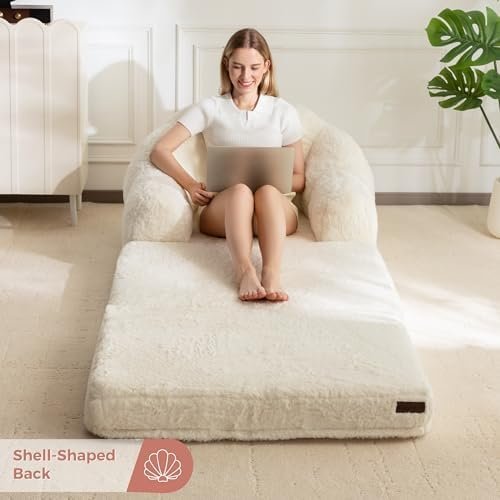 MAXYOYO Folding Sofa Bed, 2 in 1 Convertible Sofa to Lounger Comfy Single Bean - Image 2