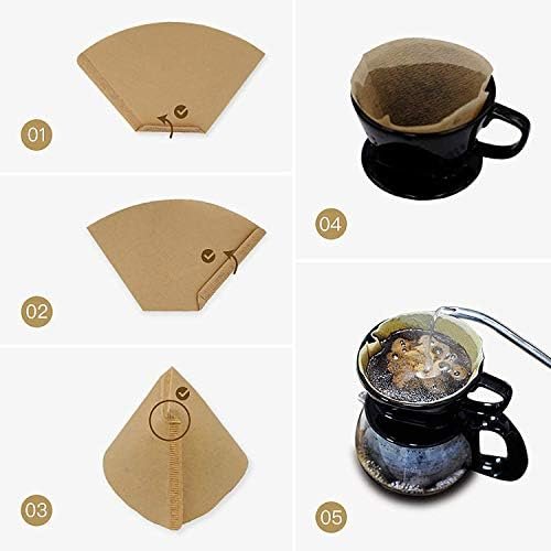 #4 Cone Coffee Filter 8-12 cup, Unbleached Natural Paper, No Blowout, Disposable - Image 5