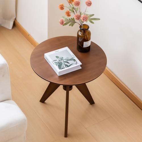 Maydear Bamboo Round Side Table Small Accent Table or Coffee Table - Image 8