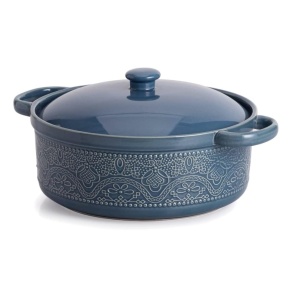 FUN ELEMENTS Lace Emboss Casserole Dish with Lid