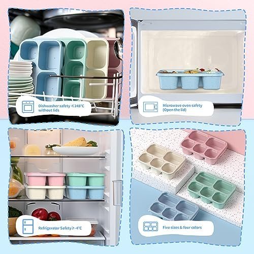 Bento Box Adult Lunch Box - 4 Pack, 5 - Compartment Meal Prep Container - Image 6